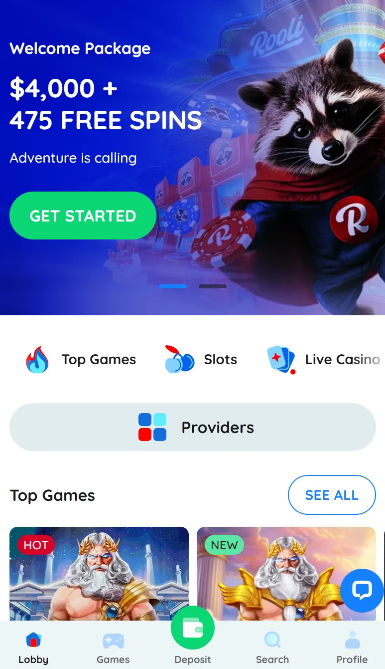 Rooli Casino mobile play